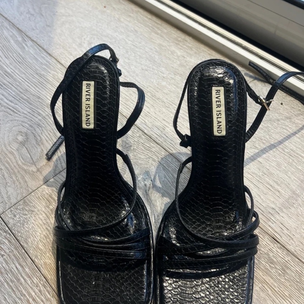 River Island Black Strappy Heels